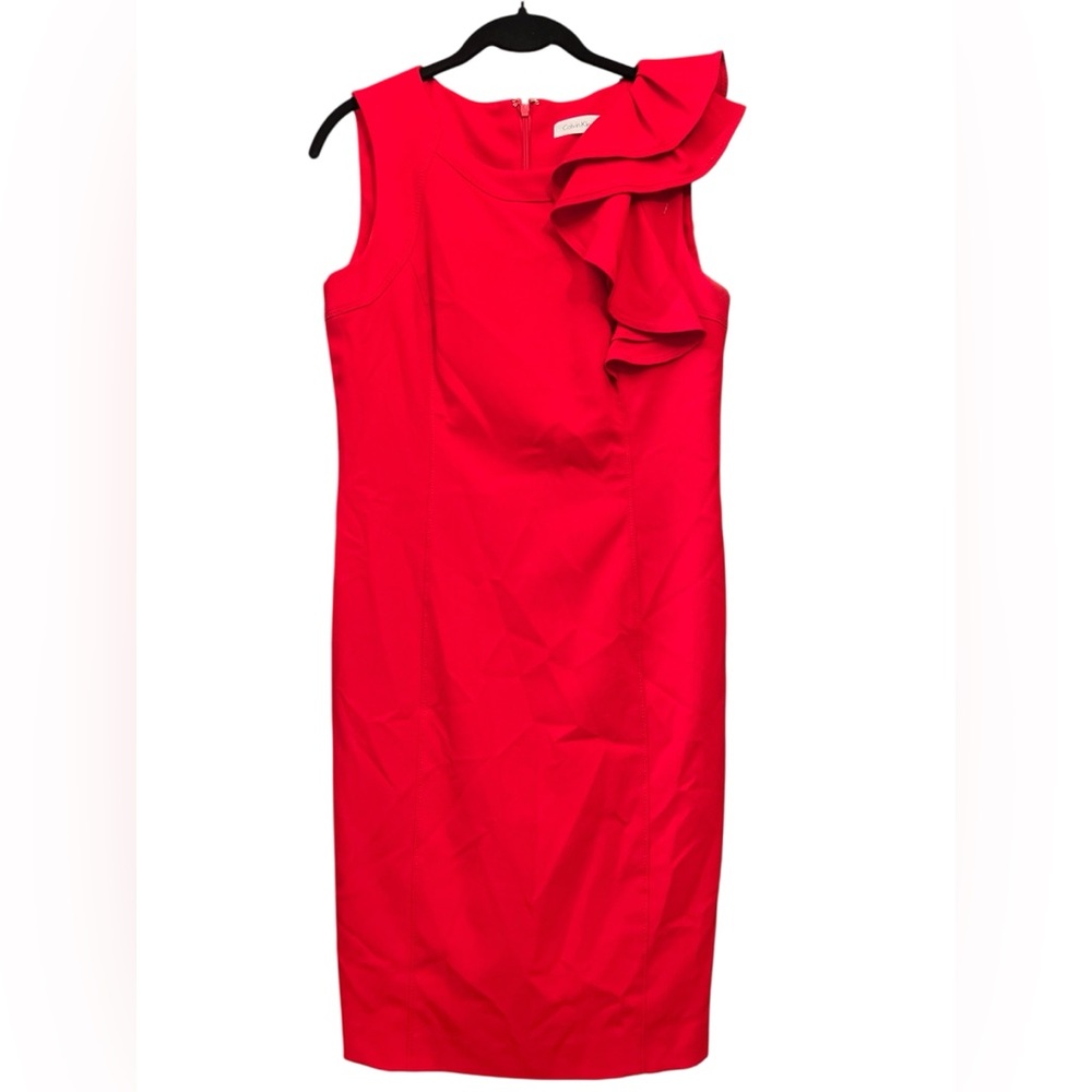 Calvin Klein sleeveless Red Midi Dress Sz 6P